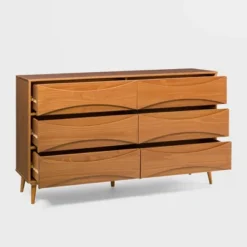 Mid-Century Modern Contoured 6 Drawer Dresser - Saracina Home -Furniture Store GUEST 66fb51cb 1672 46be 9ea3 83daad767b13