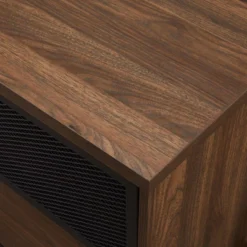 Modern Industrial Metal Mesh Sliding Door TV Stand For TVs Up To 80" Dark Walnut - Saracina Home 9 Modern Industrial Metal Mesh Sliding Door TV Stand For TVs Up To 80" Dark Walnut - Saracina Home -Furniture Store GUEST 68bc1676 6051 4e86 8632 b35c64b611e6