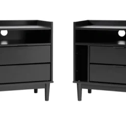 2pk Mid-Century Modern Solid Wood 2 Drawer Storage Nightstands - Saracina Home -Furniture Store GUEST 68ea8919 fae8 48c6 aef2 14de0162909c