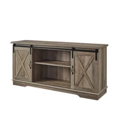 Modern Transitional Sliding Barndoor TV Stand For TVs Up To 65"- Saracina Home -Furniture Store GUEST 693360a1 c63d 4f0c b1fe df6988b47d91