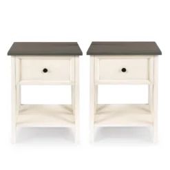 Set Of 2 Farmhouse Single Drawer V Frame Nightstands - Saracina Home -Furniture Store GUEST 69c1cb7f c5f8 45c8 a09a c17d10dc02f9