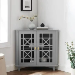 2 Door Corner Accent Cabinet With Fretwork Doors - Saracina Home -Furniture Store GUEST 6aa69f84 0413 43ec 85f0 32657f3b8c98