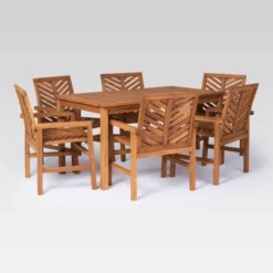 7pc Slatted Chevron Acacia Patio Dining Set - Saracina Home 23 7pc Slatted Chevron Acacia Patio Dining Set - Saracina Home -Furniture Store GUEST 6c5a38cb 01f2 4a50 903c b27f64f7a8ce