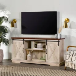 Modern Transitional Sliding Barndoor TV Stand For TVs Up To 65"- Saracina Home -Furniture Store GUEST 6cfa14d3 36c0 4768 9784 c3a77c7e184f
