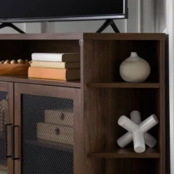 Corner TV Stand For TVs Up To 55" With Metal Mesh Doors - Saracina Home -Furniture Store GUEST 6e262574 297c 4cce 86ae cdd396454639