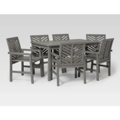 7pc Slatted Chevron Acacia Patio Dining Set - Saracina Home 16 7pc Slatted Chevron Acacia Patio Dining Set - Saracina Home -Furniture Store GUEST 6e586955 cdb3 42a6 b92d 73b8e77d8e6a