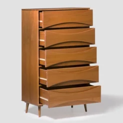 Mid-Century Modern Contoured 5 Drawer Chest Of Drawers - Saracina Home -Furniture Store GUEST 6ea3faf0 2aed 40ff a53a 33a2aa0036a2