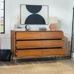 Mid-Century Modern Contoured 6 Drawer Dresser - Saracina Home -Furniture Store GUEST 6fead62f 7409 4ab1 a4ea 29860158a949
