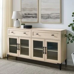 4 Door Reeded Glass Storage Sideboard - Saracina Home -Furniture Store GUEST 7058a409 0346 4575 9379 b7ed1fea9980
