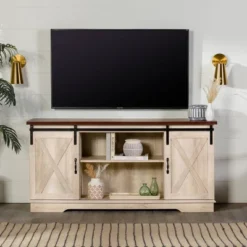 Modern Transitional Sliding Barndoor TV Stand For TVs Up To 65"- Saracina Home -Furniture Store GUEST 70a73c87 8e28 4ed0 a0d5 fdd021277133