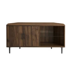 Contemporary Corner TV Stand For TVs Up To 55" Dark Walnut - Saracina Home -Furniture Store GUEST 7166d9c9 2175 4acc 998e a0a2a5ad4d69