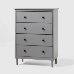 Stiva Classic Mid-Century Modern Vertical 4 Drawer Dresser Gray - Saracina Home -Furniture Store GUEST 7191f56d c0ac 4f0c ba2b af58c2793af7