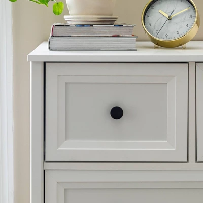 Farmhouse 5 Drawer Grooved Tall Storage Dresser White - Saracina Home 9 Farmhouse 5 Drawer Grooved Tall Storage Dresser White - Saracina Home - Image 9