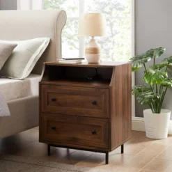 Transitional 2 Drawer Nightstand With USB Port - Saracina Home -Furniture Store GUEST 781ffe09 6d44 4a9f 8ed7 47a5be6b5603