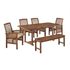 Ravenscroft 6pc Acacia Wood Patio Dining Set With Cushions - Saracina Home -Furniture Store GUEST 791c87ac 23c5 4531 a8bc a25b47f2d035