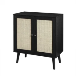 Modern Boho Wood And Rattan 2 Door Accent Cabinet - Saracina Home -Furniture Store GUEST 7987110a 6588 4fc8 a782 9bcb55b2b01f