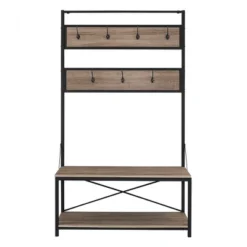 72" Urban Farmhouse Mixed Material Hall Tree - Saracina Home -Furniture Store GUEST 79cbf97b 4de3 4184 b4df 18590536bced