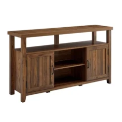 Modern Farmhouse Highboy Double Grooved Door TV Stand For TVs Up To 65" - Saracina Home -Furniture Store GUEST 7ac3442f 0942 41cf 97c5 97eb551f042c