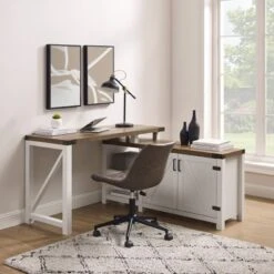 Farmhouse Rustic L Shaped Desk With Storage - Saracina Home -Furniture Store GUEST 7ac8ccdc 28cc 432d 8e71 4f0bbde4f47b