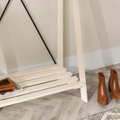 68" Solid Wood X Back Angled Hall Tree White Wash - Saracina Home -Furniture Store GUEST 7d5bc172 d8fa 4796 9cb5 a89aea437381