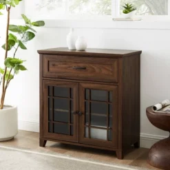 Transitional 2 Door Window Pane Accent Cabinet Dark Walnut - Saracina Home 9 Transitional 2 Door Window Pane Accent Cabinet Dark Walnut - Saracina Home -Furniture Store GUEST 7d807aed e667 4f3e 9acb 433af0d61f65