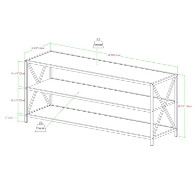 Modern Industrial X Frame Metal And Wood Media Bookshelf - Saracina Home 6 Modern Industrial X Frame Metal And Wood Media Bookshelf - Saracina Home - Image 6
