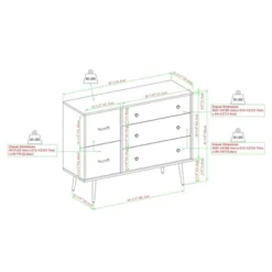 Ivora Lifted Mid-Century Modern Asymmetrical 5 Drawer Dresser - Saracina Home -Furniture Store GUEST 82df34cb fb26 4205 a22e d1f02fc65cf6