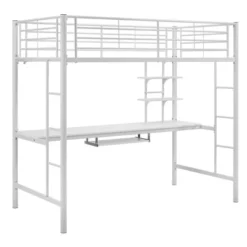 Twin Analise Metal Loft Bed With Wood Desk - Saracina Home -Furniture Store GUEST 8357b671 fdb1 4721 a4f5 a308ffe4f1a3