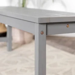 Ravenscroft Modern Boho Acacia Wood Slat Top Outdoor Dining Bench - Gray Wash - Saracina Home -Furniture Store GUEST 83e31abd 7d66 4c84 9cc7 8bdac5e55deb