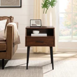 Modern 1 Drawer Angled Side Table - Saracina Home -Furniture Store GUEST 8410e1c8 b49b 49cd 89da 56740b4830de