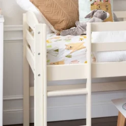 Twin Solid Pine Wood Low Loft Bed White - Saracina Home -Furniture Store GUEST 849959d7 b4cf 4355 8b4a 4e8635c4ddd6