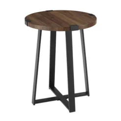 Wrightson Urban Industrial Faux Wrap Leg Round Side Table - Saracina Home -Furniture Store GUEST 85175990 d6ce 4a98 b921 b0ae1f64a193