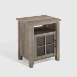 Transitional Classic Windowpane Storage Side Table - Saracina Home -Furniture Store GUEST 88952578 f4c2 4317 9491 b95e5eff9454