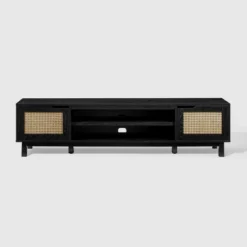 Modern Boho Storage TV Stand For TVs Up To 80" With Rattan Doors - Saracina Home -Furniture Store GUEST 892e34fc 82c9 4b9f b280 3974d040ea07
