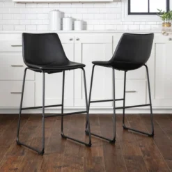 Set Of 2 Laslo Modern Upholstered Faux Leather Barstools - Saracina Home -Furniture Store GUEST 8d2bb147 9e27 4a9c a007 2ebc8531c0c0