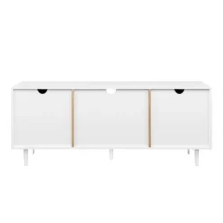 Modern 2 Door TV Stand For TVs Up To 65" Solid White/Coastal Oak/White - Saracina Home -Furniture Store GUEST 8d6299a7 77ec 4747 bf51 2c259129aef5