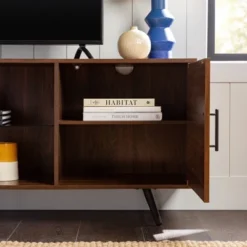 2 Door Mid-Century Modern Wood Storage TV Stand For TVs Up To 80" - Saracina Home -Furniture Store GUEST 910fe446 d949 4eab 8f55 84b563e374b2