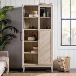 68" Boho Modern Tall Storage Wood Cabinet - Saracina Home -Furniture Store GUEST 9218534d e192 4497 bcb5 8a691d61535c