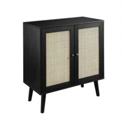 Modern Boho Wood And Rattan 2 Door Accent Cabinet - Saracina Home -Furniture Store GUEST 9280fbd2 642c 487d afa3 f8d704147a63