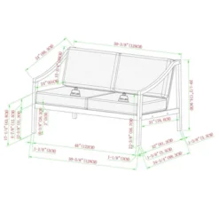 Saracina Home Mid-Century Modern Slatted Acacia Outdoor Bench With Cushions -Furniture Store GUEST 9290c681 722c 470e b230 2ed9df4b8fe2