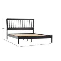 Saracina Home Queen MidCentury Modern Solid Wood Bed With Framed Spindle Headboard -Furniture Store GUEST 93cdfbde 035b 41ba 8a4a ccc973efed70