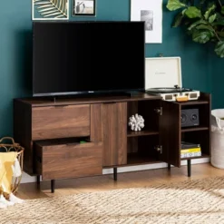 Rockwell Modern Storage TV Stand For TVs Up To 43" Brown - Saracina Home -Furniture Store GUEST 95bd6db0 42bd 4911 8ee0 38206ec25c15