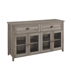 Millia Transitional Farmhouse 4 Door Sideboard With Glass Panels - Saracina Home -Furniture Store GUEST 9b6ac529 c417 4296 99e5 b07ffb399067