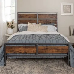 Queen Urban Chic Metal And Wood Plank Bed Brown - Saracina Home 13 Queen Urban Chic Metal And Wood Plank Bed Brown - Saracina Home -Furniture Store GUEST 9ba450b4 e465 46ef 9f8f 881f1960dbc8