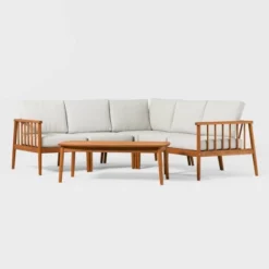 Saracina Home 6pc Modern Boho Outdoor Eucalyptus Spindle Sectional -Furniture Store GUEST 9c16328e 5a66 4ffc 8141 a2a60ce01c81