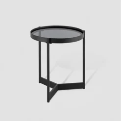 Modern Minimalist Tray Top Round Glass Side Table Black - Saracina Home 13 Modern Minimalist Tray Top Round Glass Side Table Black - Saracina Home -Furniture Store GUEST 9c9c5e1e a4df 40d2 80e4 2e6a23e7f8c3
