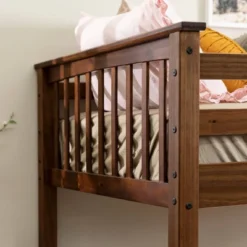 Twin Over Twin Transitional Cottage Solid Pine Bunk Bed Walnut - Saracina Home -Furniture Store GUEST 9e6f1555 d064 4b28 afc0 d09b87b37a3e