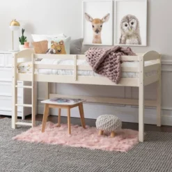 Twin Solid Pine Wood Low Loft Bed White - Saracina Home -Furniture Store GUEST 9f88cefa 1107 47f5 9d58 07ca6ee6ceaf