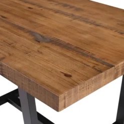 52" Modern Farmhouse Solid Wood Distressed Plank Top Dining Table - Saracina Home -Furniture Store GUEST a0004985 299c 4f91 99ba 9b1acae6059f