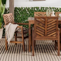 7pc Slatted Chevron Acacia Patio Dining Set - Saracina Home 18 7pc Slatted Chevron Acacia Patio Dining Set - Saracina Home -Furniture Store GUEST a03b2e41 9299 4237 9dcd 98c1686e592c